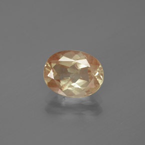 Andesina labradorita naranja natural de 1,65 ct, corte óvalo, transparente