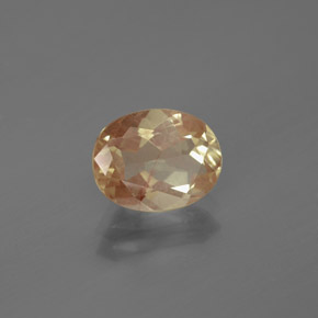 Andesina labradorita naranja natural de 1,65 ct, corte óvalo, transparente