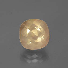 Andesina labradorita naranja natural de 3,93 ct, corte cojín, transparente