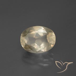 Labradorita Andesina Crema natural de 2.51 ct, Ovalada, Transparente