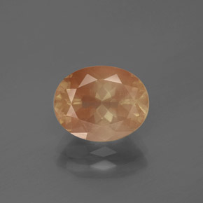 Andesina labradorita naranja natural de 2,68 ct, corte óvalo, transparente