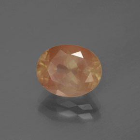 Andesina labradorita naranja natural de 2,68 ct, corte óvalo, transparente