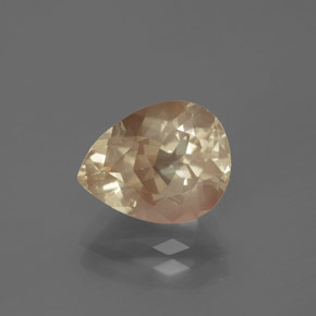 Labradorita Andesina Naranja miel natural de 2.86 ct, En forma de pera, Transparente
