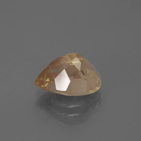 Labradorita Andesina Naranja miel natural de 2.86 ct, En forma de pera, Transparente