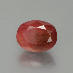 Andesina labradorita rojo natural de 1,81 ct, corte óvalo, translúcido