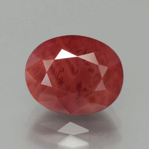 Andesina labradorita rojo natural de 3,37 ct, corte óvalo, translúcido