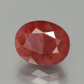 Andesina labradorita rojo natural de 3,37 ct, corte óvalo, translúcido