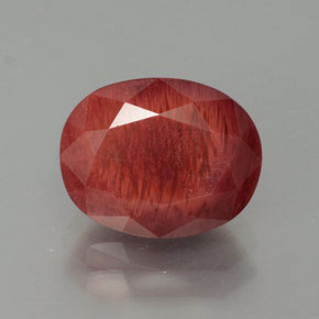 Labradorita Andesina Rojo naranja natural de 2.73 ct, Corte Óvalo, Translúcido