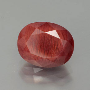 Labradorita Andesina Rojo naranja natural de 2.73 ct, Corte Óvalo, Translúcido