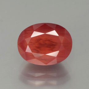 Andesina labradorita rojo natural de 2,53 ct, corte óvalo, translúcido