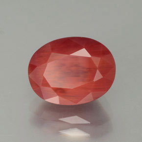 Andesina labradorita rojo natural de 2,53 ct, corte óvalo, translúcido