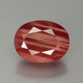 Andesina labradorita rojo natural de 4,09 ct, transparente, transparente / translúcido