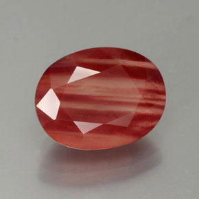 Andesina labradorita rojo natural de 4,09 ct, transparente, transparente / translúcido