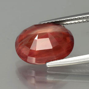 Andesina labradorita rojo natural de 4,09 ct, transparente, transparente / translúcido