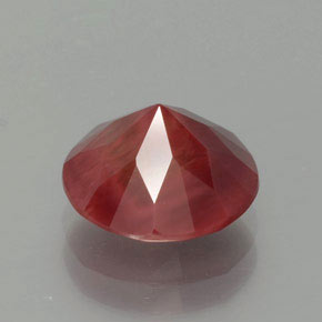 Labradorita Andesina Rojo naranja natural de 2.53 ct, Corte Redondo, Translúcido