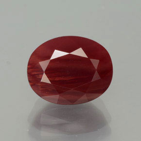 Labradorita Andesina Rojo naranja natural de 2.74 ct, Corte Óvalo, Translúcido