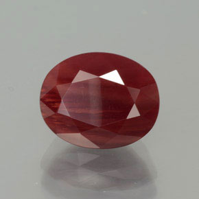 Labradorita Andesina Rojo naranja natural de 2.74 ct, Corte Óvalo, Translúcido