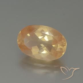 Labradorita Andesina Dorado durazno claro natural de 3.82 ct, Ovalada, Transparente