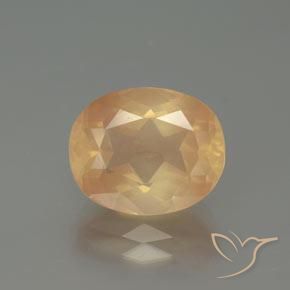 4.31ct Natural Dorado durazno claro Labradorita Andesina, Ovalada, Transparente