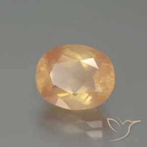 Labradorita Andesina Dorado durazno claro natural de 4.31 ct, Ovalada, Transparente