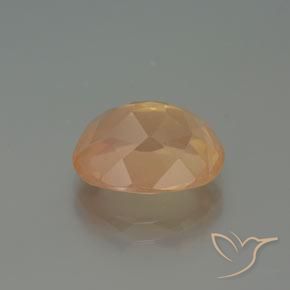 Labradorita Andesina Dorado durazno claro natural de 4.31 ct, Ovalada, Transparente