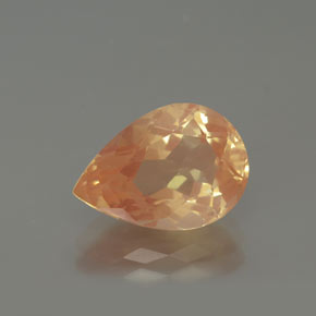 Labradorita Andesina Naranja miel natural de 3.15 ct, En forma de pera, Transparente