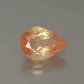 Labradorita Andesina Naranja miel natural de 3.15 ct, En forma de pera, Transparente