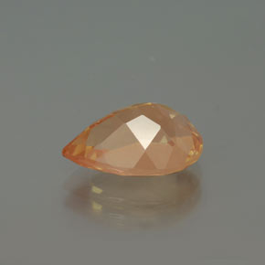Labradorita Andesina Naranja miel natural de 3.15 ct, En forma de pera, Transparente