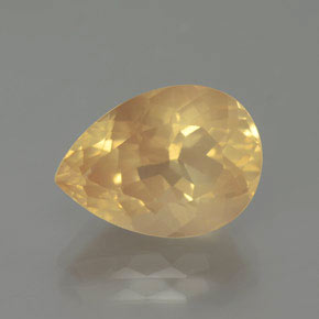 Labradorita Andesina Naranja miel natural de 5.09 ct, En forma de pera, Transparente