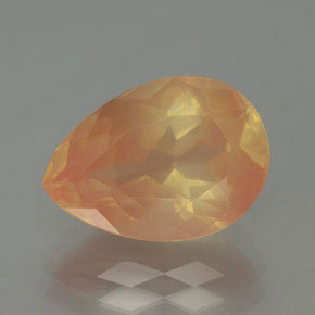 Labradorita Andesina Naranja miel natural de 4.84 ct, En forma de pera, Transparente
