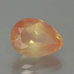 Labradorita Andesina Naranja miel natural de 4.84 ct, En forma de pera, Transparente