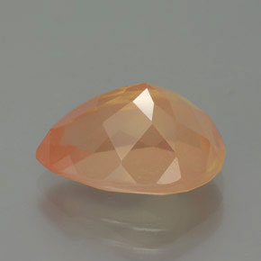 Labradorita Andesina Naranja miel natural de 4.84 ct, En forma de pera, Transparente