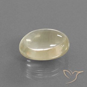 Labradorita Andesina Crema natural de 10.97 ct, Ovalada, Transparente
