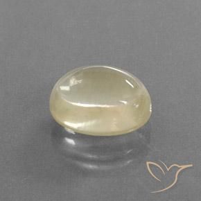 Labradorita Andesina Crema natural de 9.15 ct, Ovalada, Transparente