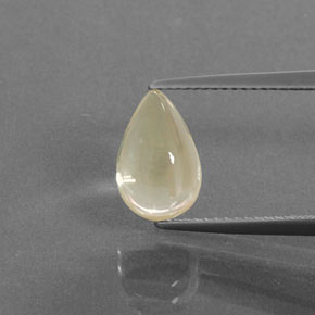 Andesina labradorita amarillo natural de 3,28 ct, en forma de pera, transparente