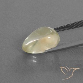 Labradorita Andesina Crema natural de 5.25 ct, En forma de pera, Transparente