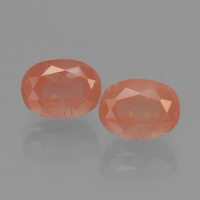 Gemas de andesina labradorita rojo natural de  ct, corte óvalo, transparente