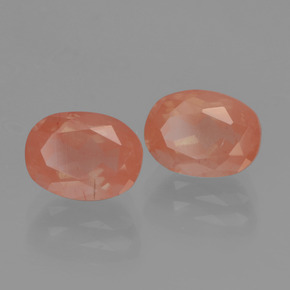Gemas de andesina labradorita rojo natural de  ct, corte óvalo, transparente
