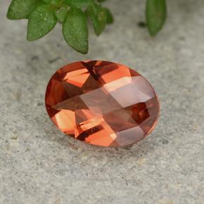 Andesina labradorita naranja miel natural de 0,66 ct, corte óvalo, VVS