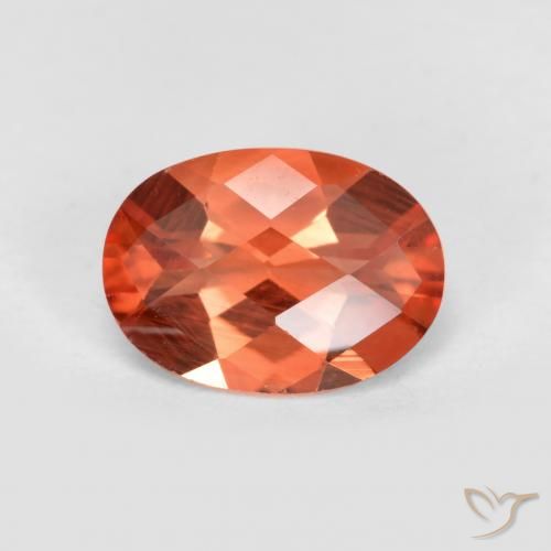Andesina labradorita rojo natural de 0,66 ct, corte óvalo, VVS-VS