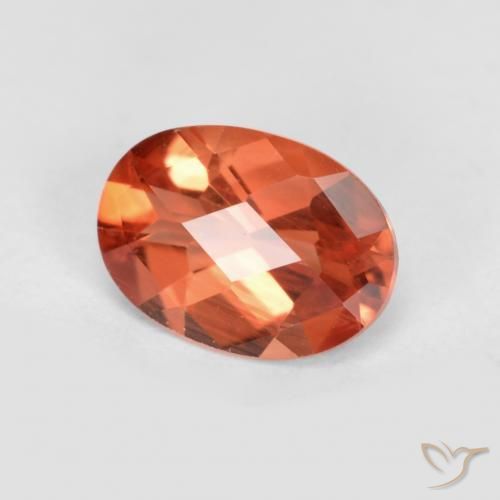 Andesina labradorita rojo natural de 0,66 ct, corte óvalo, VVS-VS