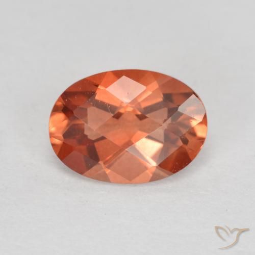 Andesina labradorita rojo natural de 0,72 ct, corte óvalo, VVS-VS