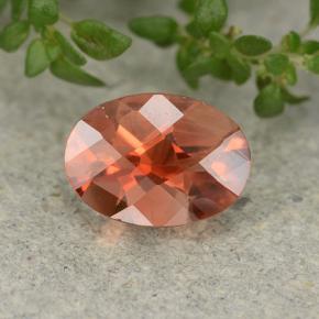 Andesina labradorita naranja natural de 0,69 ct, corte óvalo, VVS