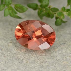 Andesina labradorita naranja natural de 0,69 ct, corte óvalo, VVS