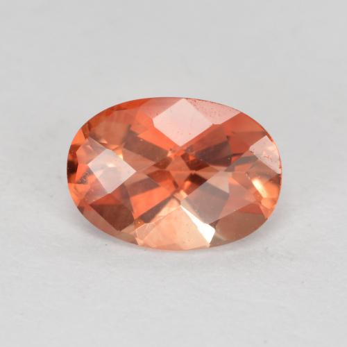 Andesina labradorita rojo natural de 0,70 ct, corte óvalo, VVS
