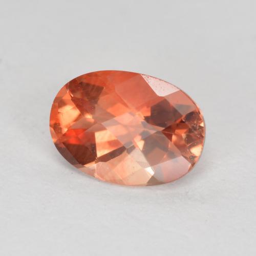 Andesina labradorita rojo natural de 0,70 ct, corte óvalo, VVS