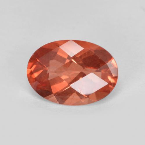 Andesina labradorita rojo natural de 0,71 ct, corte óvalo, VVS