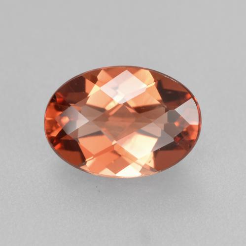 Andesina labradorita rojo medio natural de 0,64 ct, corte óvalo, VVS