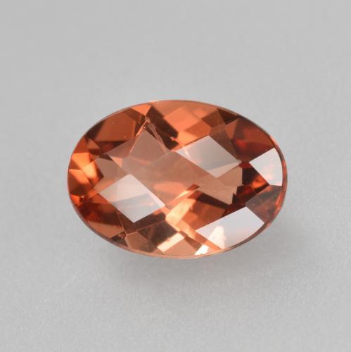 Andesina labradorita rojo medio natural de 0,64 ct, corte óvalo, VVS