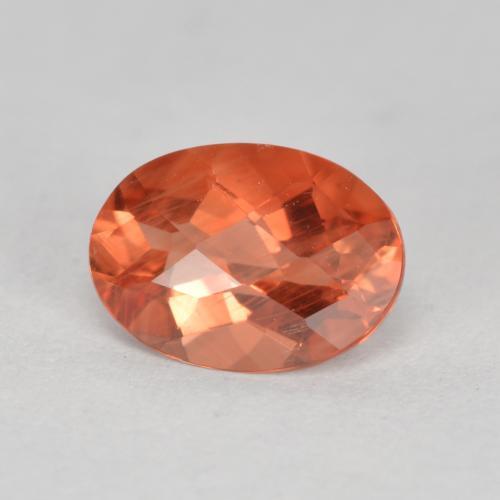 Labradorita Andesina Roja Anaranjada natural de 0.74 ct, Corte Óvalo, VVS-VS
